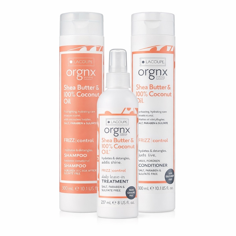 LACOUPE ORGNX SHEA BUTTER 100% COCONUT OIL 3PC SET - BRAND NEW